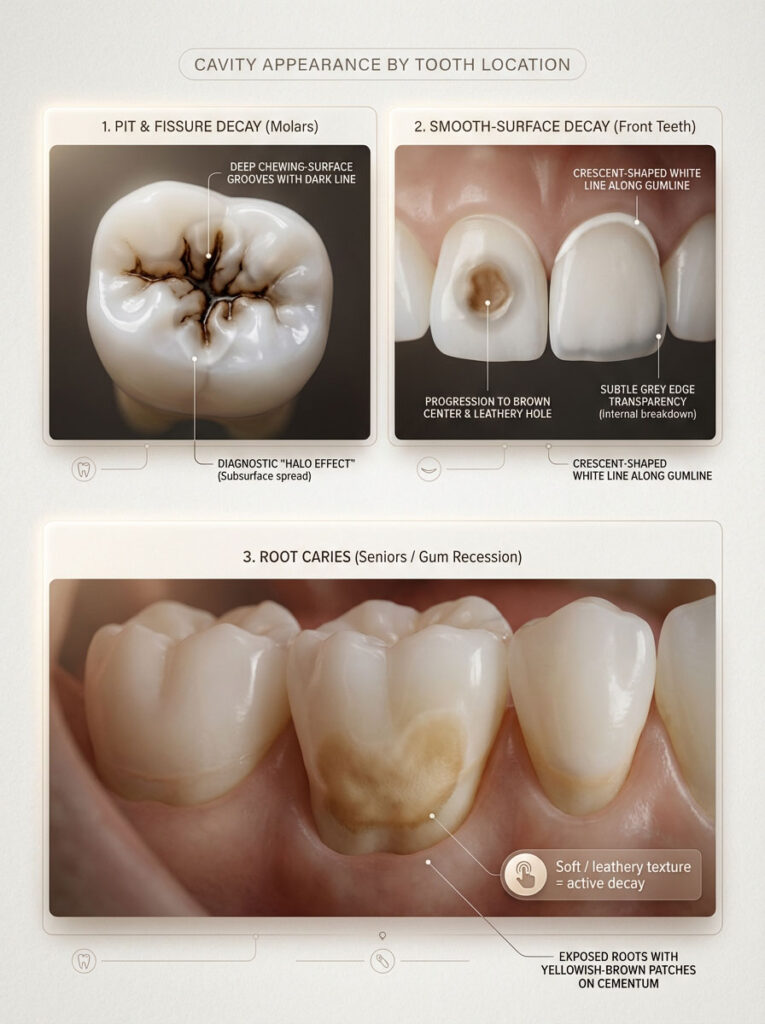 Identifying Cavity Appearance by Tooth Location