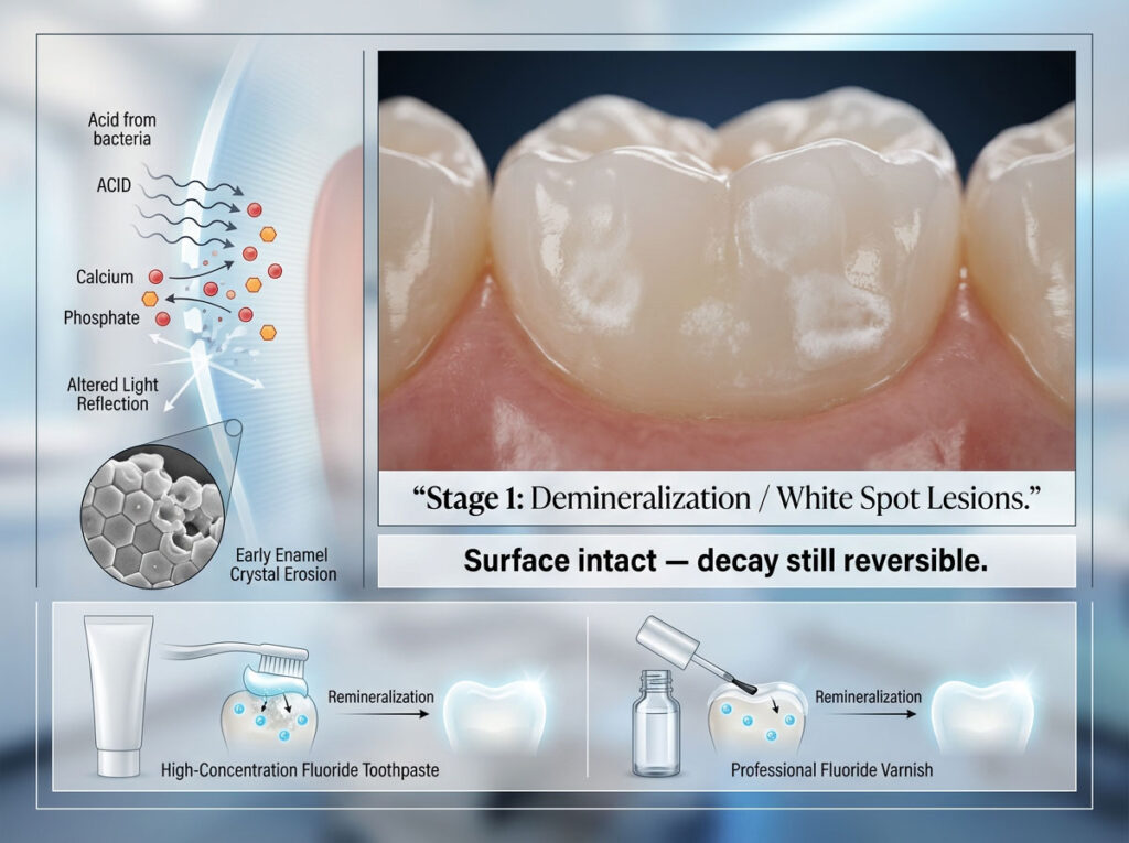 Stage 1: Identifying Demineralization and White Spots on Teeth