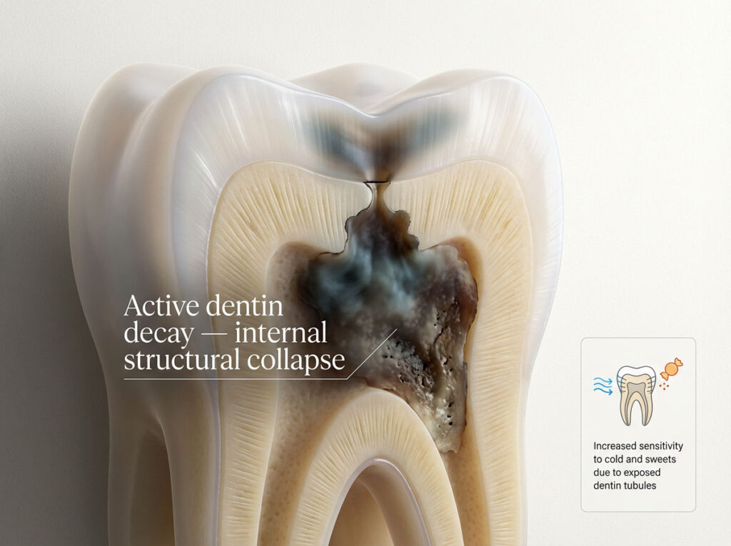 Stage 3: Detecting Dentin Decay and Dark Underlying Shadows